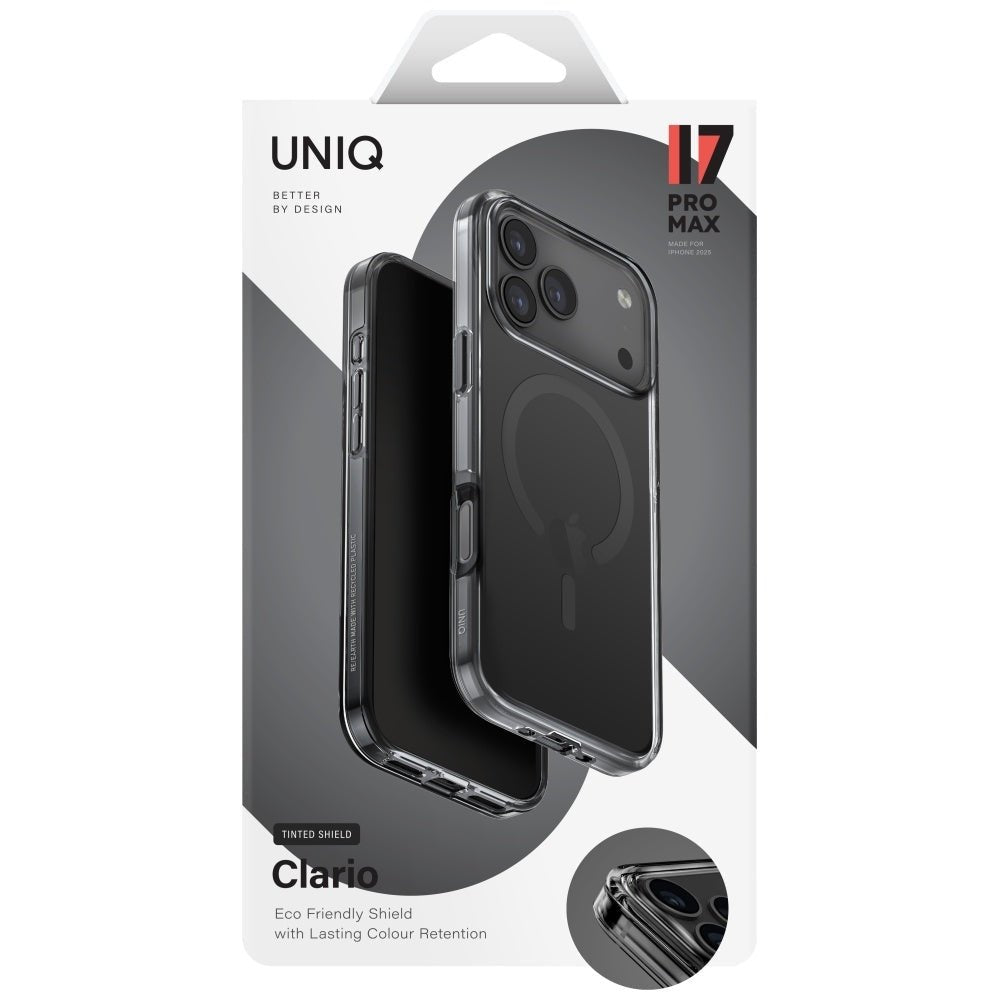 Uniq iPhone 17 Pro Max - Σκληρή Θήκη με Πλαίσιο Σιλικόνης και MagSafe - Clario MagClick Charging - Black