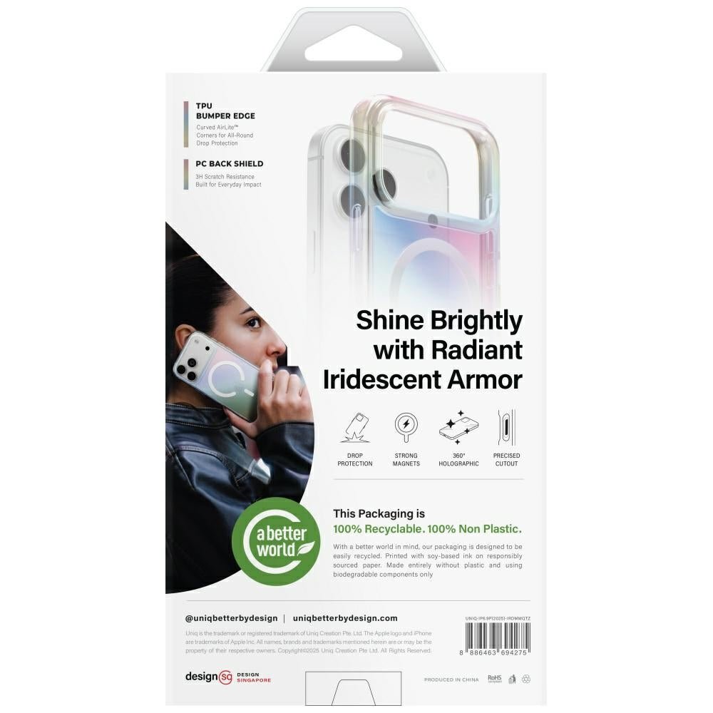 Uniq iPhone 17 Pro Max - Σκληρή Θήκη με Πλαίσιο Σιλικόνης και MagSafe - Iridescia Magclick - Midnight Quartz