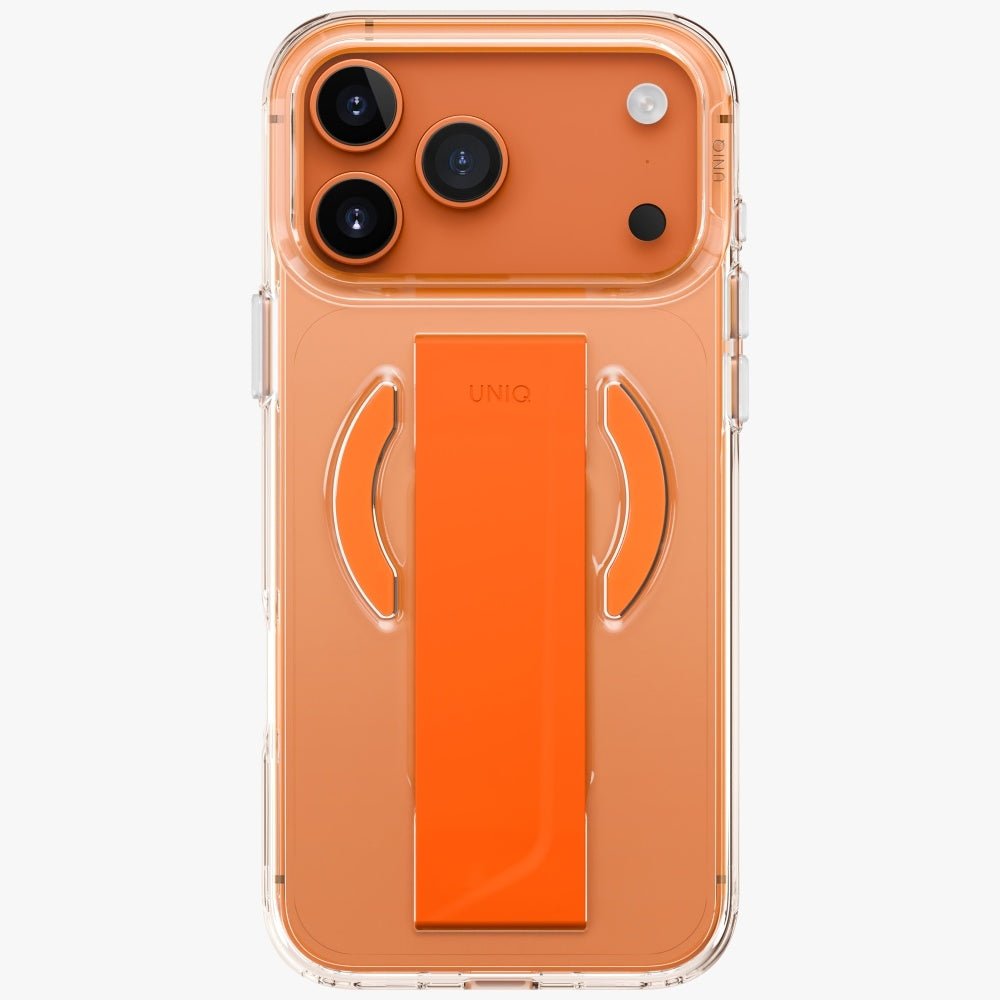 Uniq iPhone 17 Pro Max - Σκληρή Θήκη με Πλαίσιο Σιλικόνης με MagSafe και Eνσωματωμένη Λαβή FlexGrip - Heldro Air - Orange