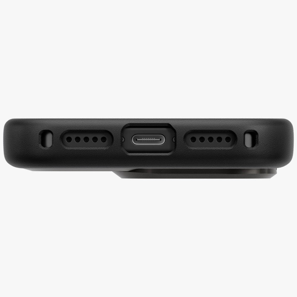 Uniq iPhone 17 Pro - Σκληρή Θήκη με Επένδυση Οικολογικού Δέρματος με Eνσωματωμένη Λαβή FlexGrip και Stand - Heldro Pro Magclick - Black