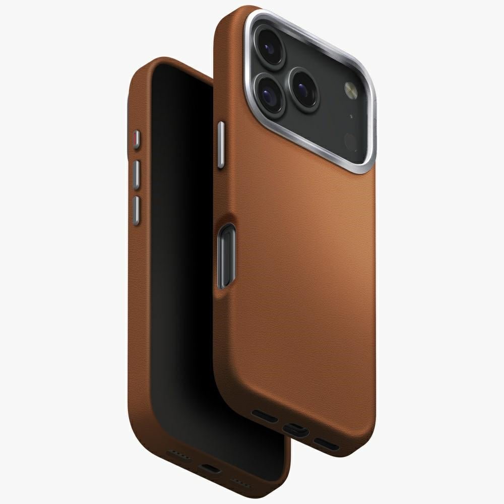 Uniq iPhone 17 Pro - Σκληρή Θήκη με Επένδυση Συνθετικού Δέρματος και MagSafe - Lyden MagClick - Caramel