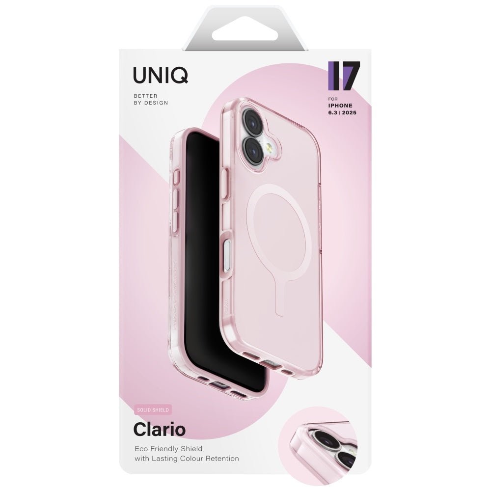 Uniq iPhone 17 - Σκληρή Θήκη με Πλαίσιο Σιλικόνης και MagSafe - Clario MagClick Charging - Pink