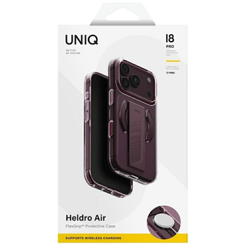 Uniq iPhone 18 Pro / iPhone 17 Pro - Σκληρή Θήκη με Πλαίσιο Σιλικόνης MagSafe και Ενσωματωμένη Λαβή FlexGrip - Heldro Air - Burgundy