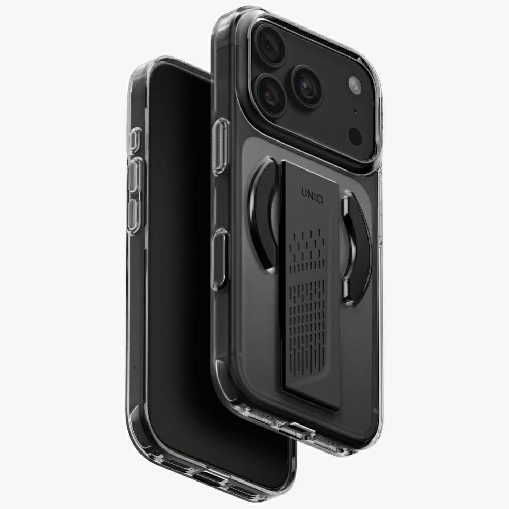 Uniq iPhone 18 Pro / iPhone 17 Pro - Σκληρή Θήκη με Πλαίσιο Σιλικόνης MagSafe και Ενσωματωμένη Λαβή FlexGrip - Heldro Air - Tinted Smoke