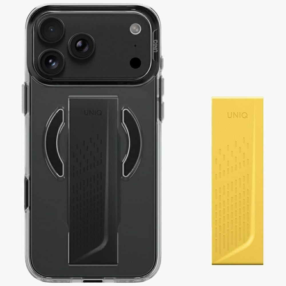 Uniq iPhone 18 Pro Max / iPhone 17 Pro Max - Σκληρή Θήκη με Πλαίσιο Σιλικόνης MagSafe και Ενσωματωμένη Λαβή FlexGrip - Heldro Air - Tinted Smoke