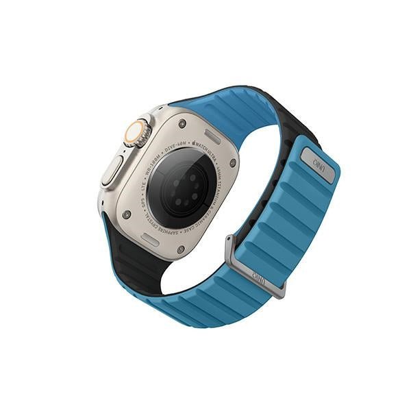 Uniq Λουράκι Apple Watch 8/9/10/11 - SE (1/2/3) - Ultra (1/2/3) – 44/45/46/49mm Μαγνητικό Σιλικόνης Διπλής Όψης - Revix Evo - Blue / Black