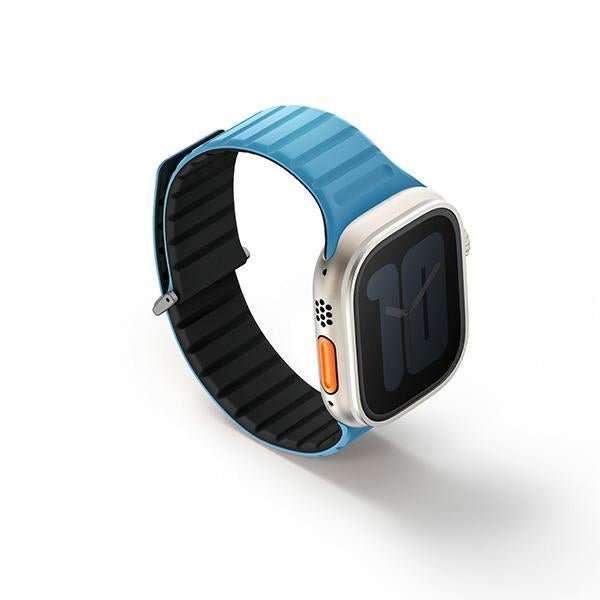 Uniq Λουράκι Apple Watch 8/9/10/11 - SE (1/2/3) - Ultra (1/2/3) – 44/45/46/49mm Μαγνητικό Σιλικόνης Διπλής Όψης - Revix Evo - Blue / Black