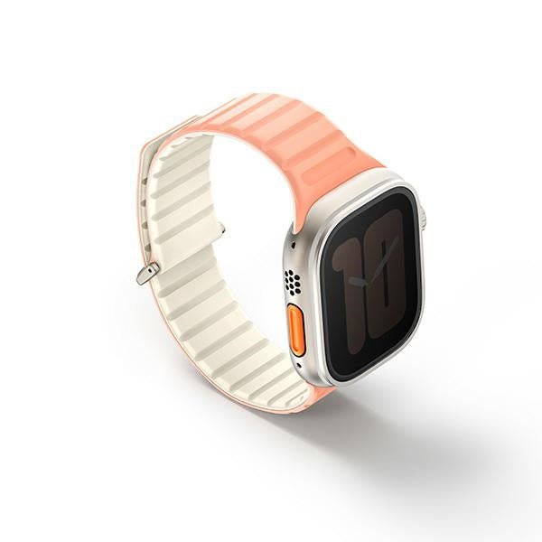 Uniq Λουράκι Apple Watch 8/9/10/11 - SE (1/2/3) - Ultra (1/2/3) – 44/45/46/49mm Μαγνητικό Σιλικόνης Διπλής Όψης - Revix Evo - Pink / Ivory