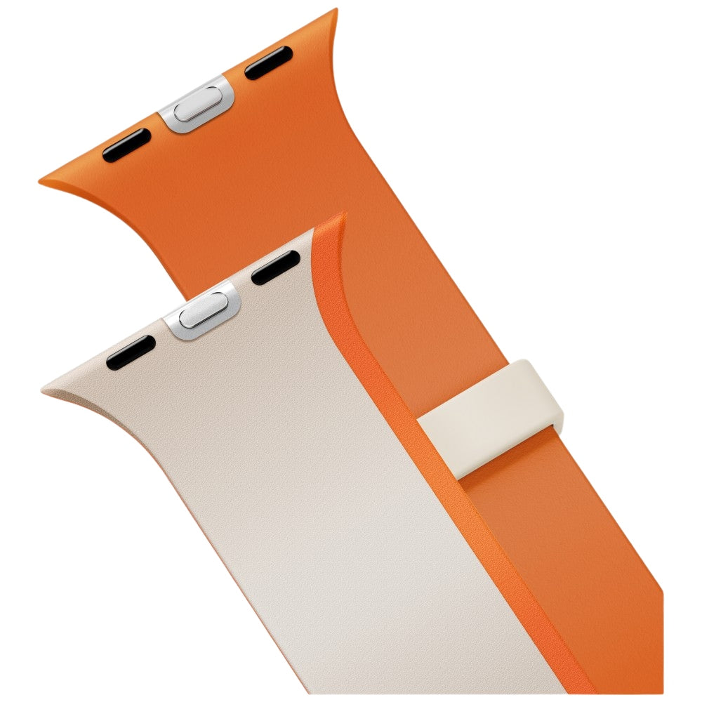Uniq Λουράκι Apple Watch 8/9/10/11 - SE (1/2/3) - Ultra (1/2/3) – 44/45/46/49mm Μαγνητικό Σιλικόνης Διπλής Όψης - Revix IV - Grey / Orange