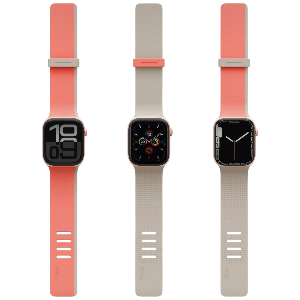 Uniq Λουράκι Apple Watch 8/9/10/11 - SE (1/2/3) - Ultra (1/2/3) – 44/45/46/49mm Μαγνητικό Σιλικόνης Διπλής Όψης - Revix IV - Pink / Beige