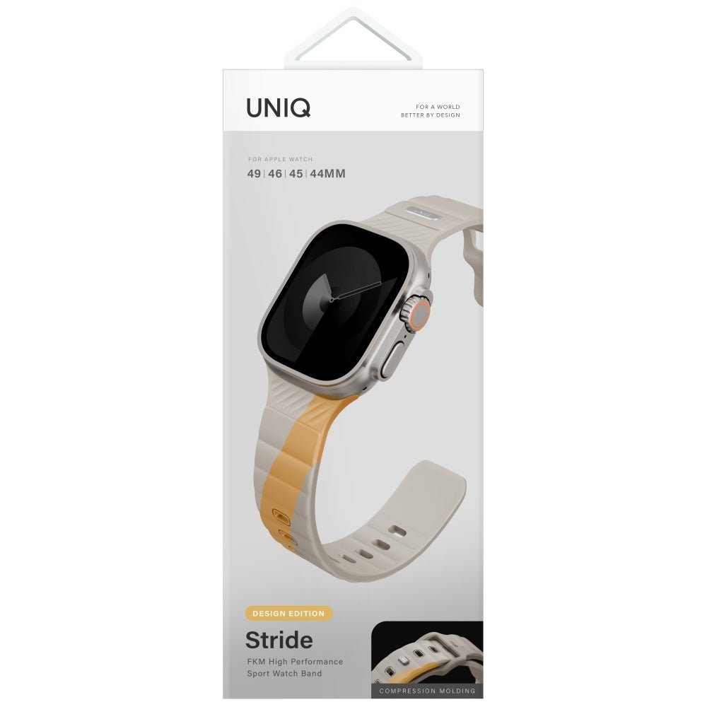 Uniq Λουράκι Apple Watch 8/9/10/11 - SE (1/2/3) - Ultra (1/2/3) – 44/45/46/49mm - Stride DE Rubber - Beige