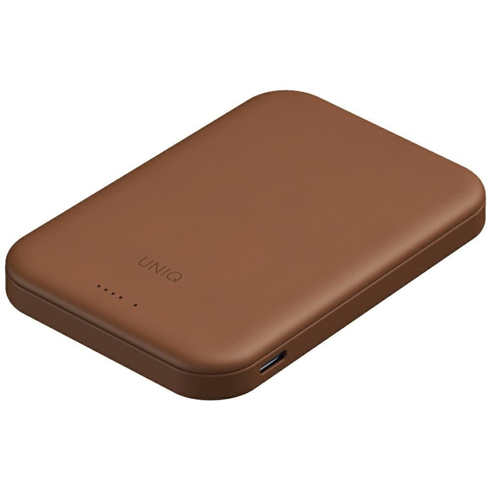 Uniq Lyden Lexa Magnetic - Ασύρματο MagSafe PowerBank Κινητού 5000mAh με Καλώδιο Type - C - Caramel