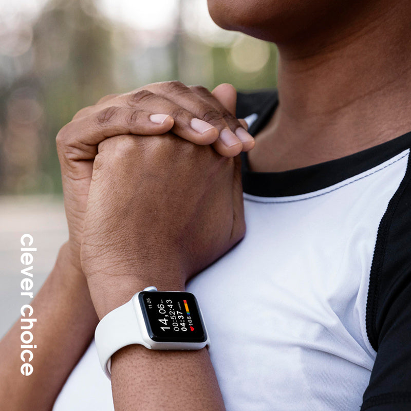 Crong Λουράκι Apple Watch 4/5/6/7/8/9/10/11 - SE (1/2/3) - ULTRA (1/2/3) - 44/45/46/49mm Σιλικόνης - Liquid Strap - White