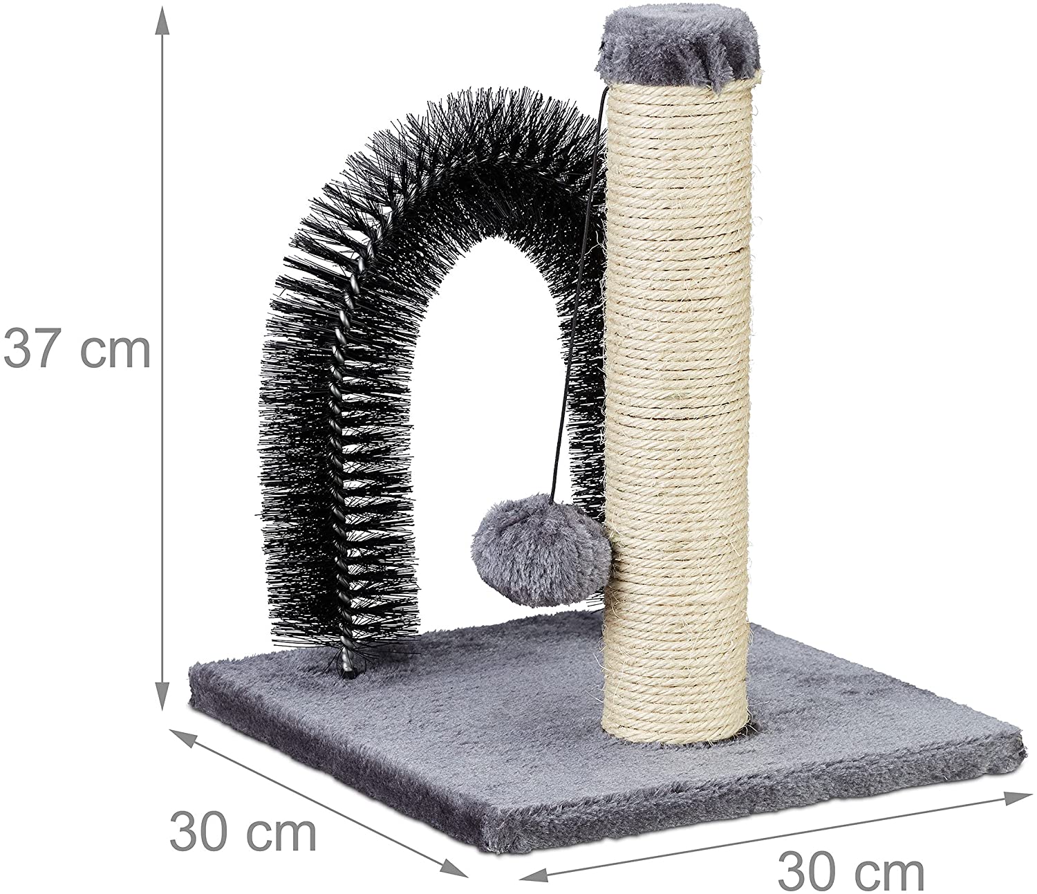 Relaxdays Ονυχοδρόμιο για Γάτες με Καμάρα για Μασάζ και Παιχνίδι - 37 x 30 x 30 cm - 4052025308117