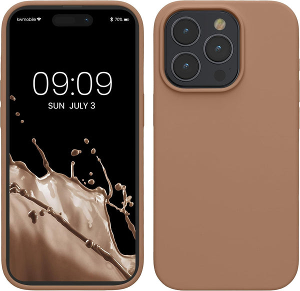 KW iPhone 15 Pro Θήκη Σιλικόνης Rubberized TPU - Cappuccino - likebrands.gr