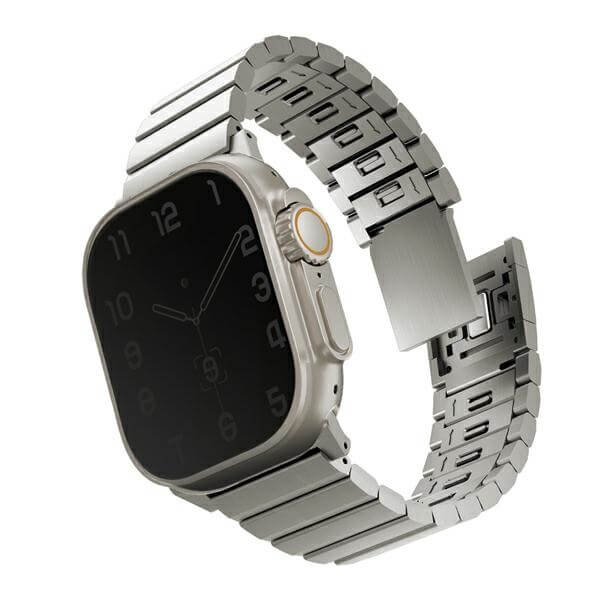 Uniq Λουράκι Apple Watch 2 / 3 / 4 / 5 / 6 / 7 / 8 / 9 / SE / SE 2 / Ultra / Ultra 2 - 42 / 44 / 45 / 49 mm Strova Mag από Ανοξείδωτο Ατσάλι - Titanium Silver