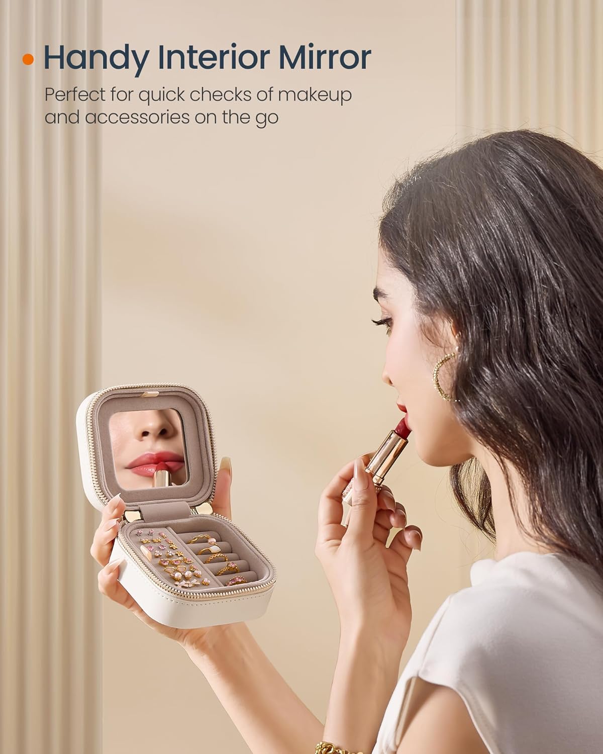 Songmics Κοσμηματοθήκη Ταξιδίου - Cloud White - JBC179W01