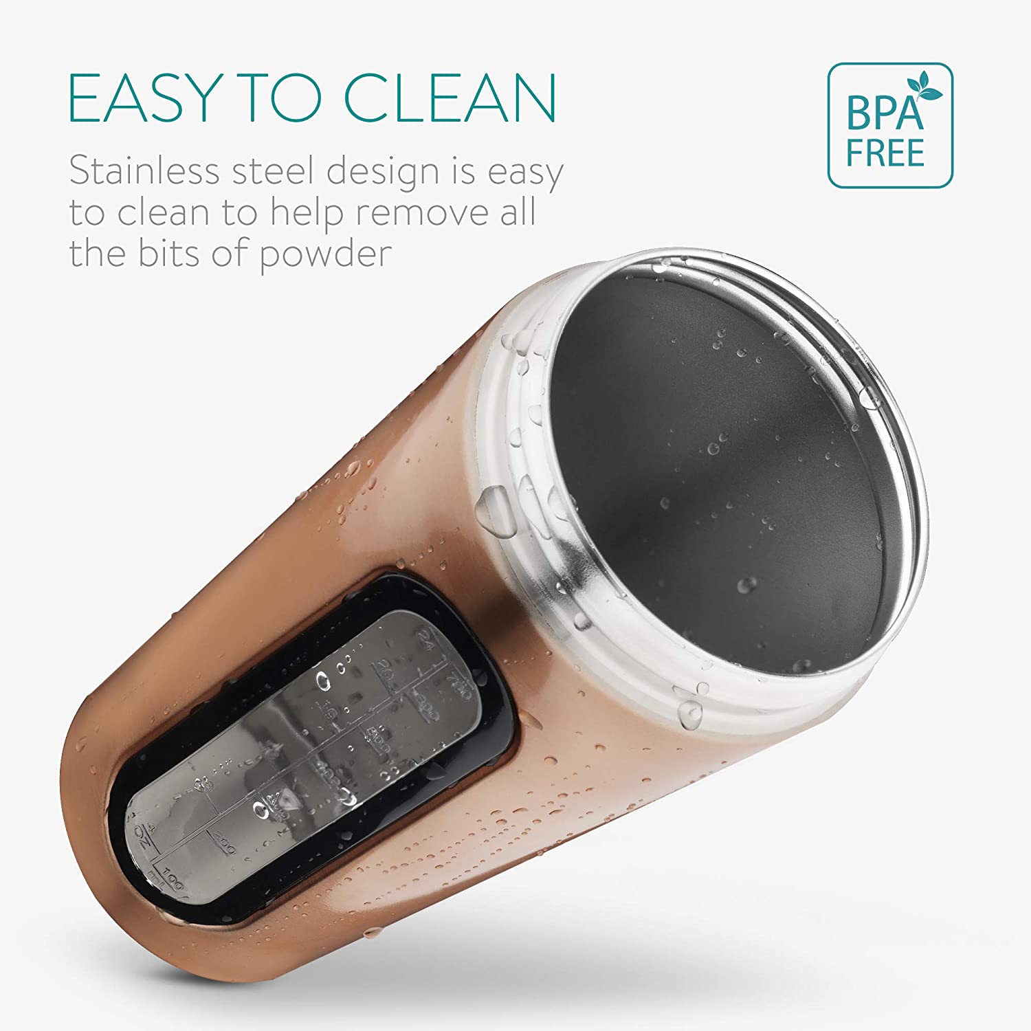 Navaris Σέικερ / Μπουκάλι από Ανοξείδωτο Ατσάλι - BPA FREE - 750mL - Copper - 52703.2.27