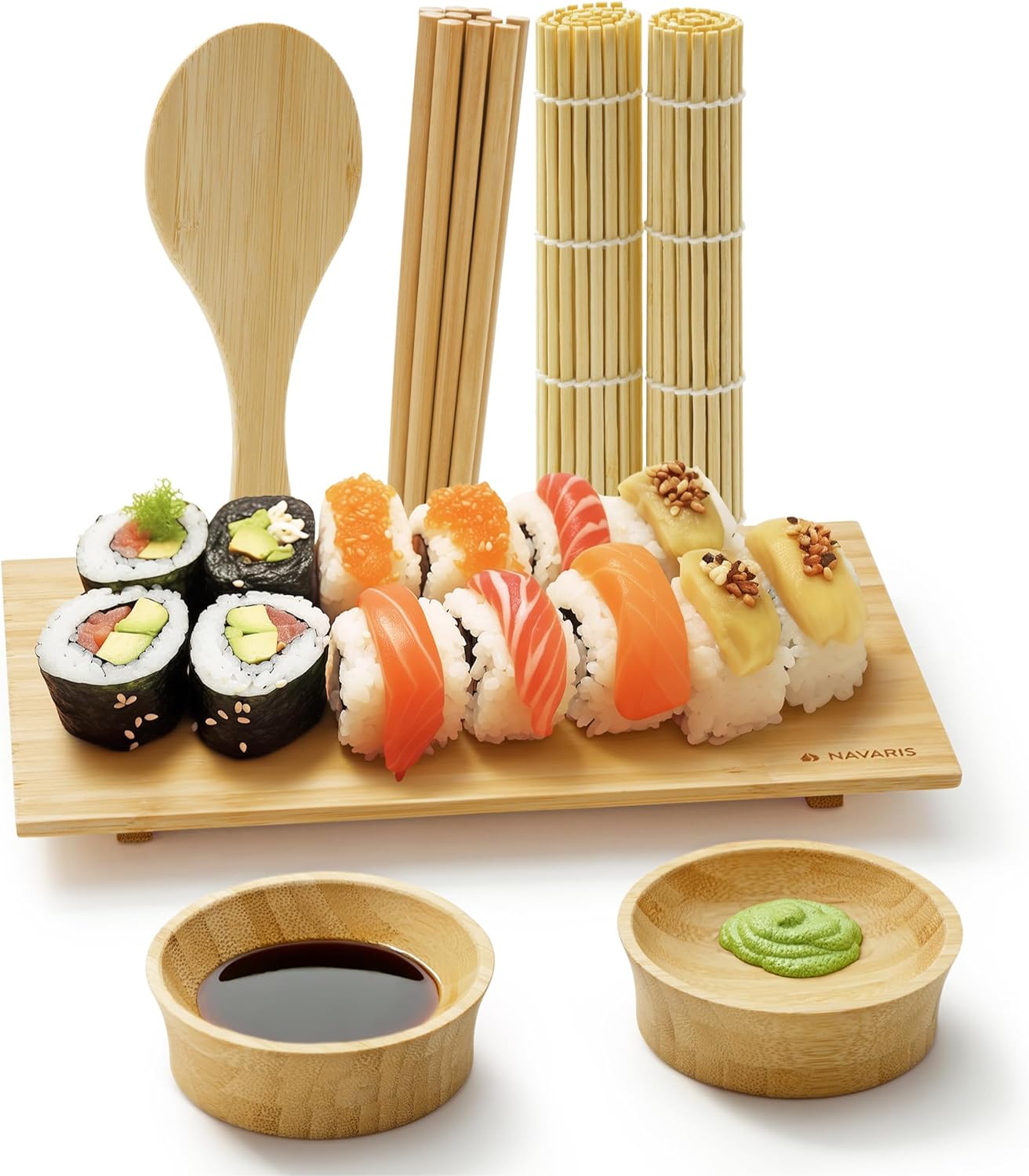 Navaris Κιτ Παρασκευής Σούσι από Μπαμπού - Σετ 16 Τεμαχίων - Natural - 60621.01