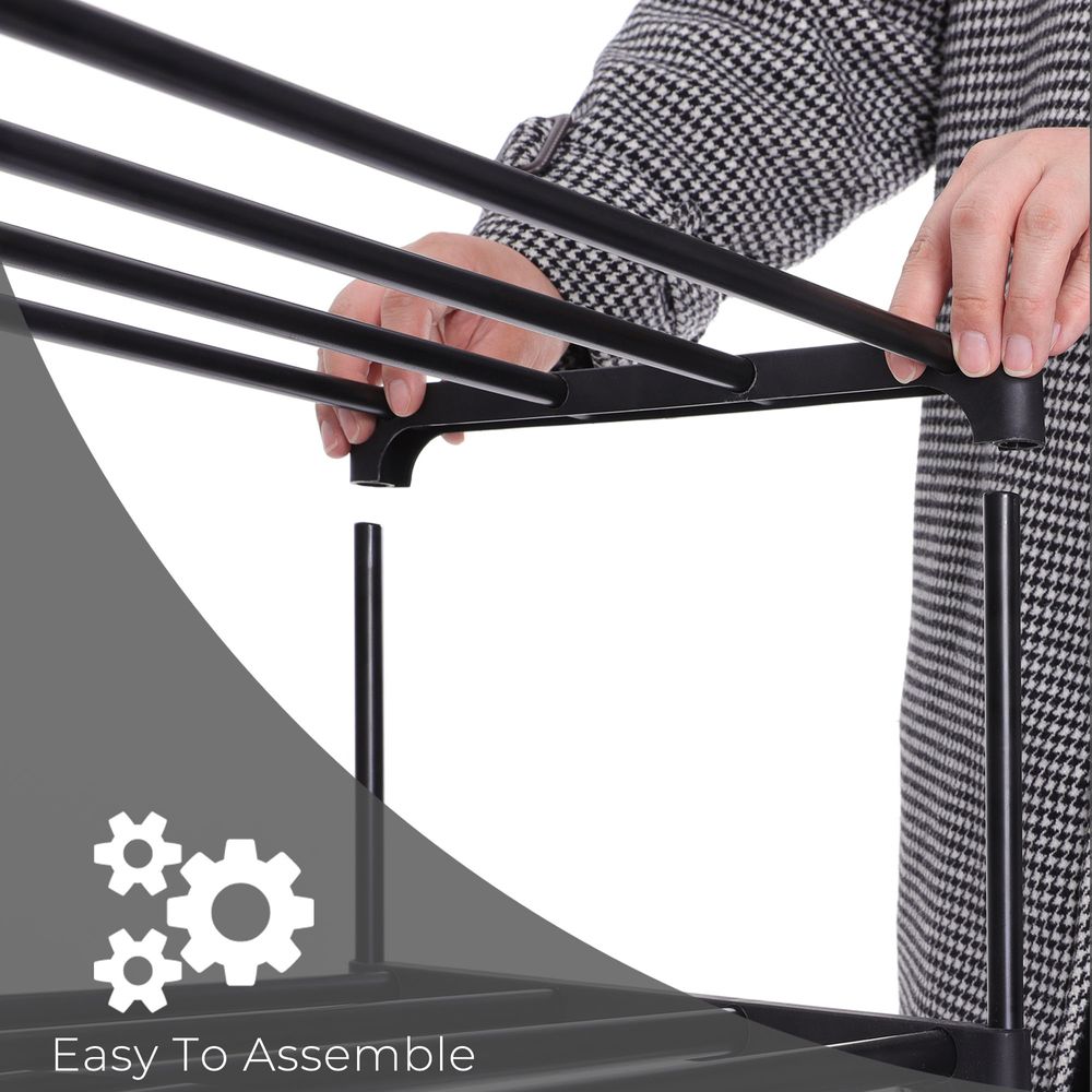 Songmics Σετ με 2 Μεταλλικές Παπουτσοθήκες με 5 Ράφια - Black - LSA055B02