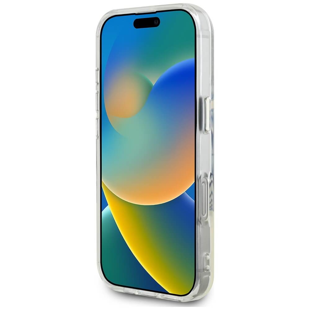 Guess iPhone 16 Pro IML Metal Colored Circle Classic Logo MagSafe Σκληρή Θήκη με Πλαίσιο Σιλικόνης και MagSafe - Black - GUHMP16LHTDRCEDK