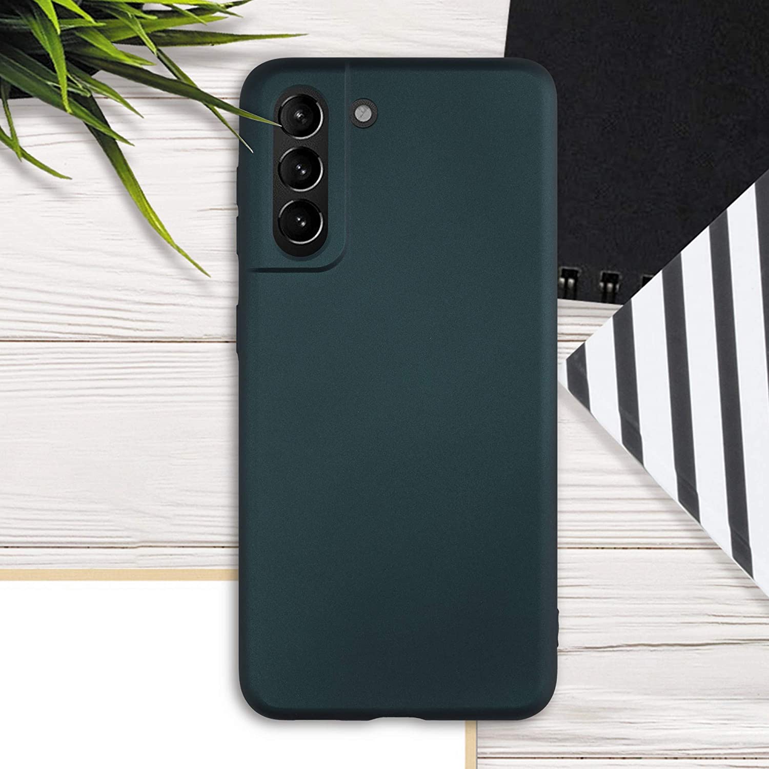 KW Samsung Galaxy S21 Θήκη Σιλικόνης - Metallic Petrol - 54057.14