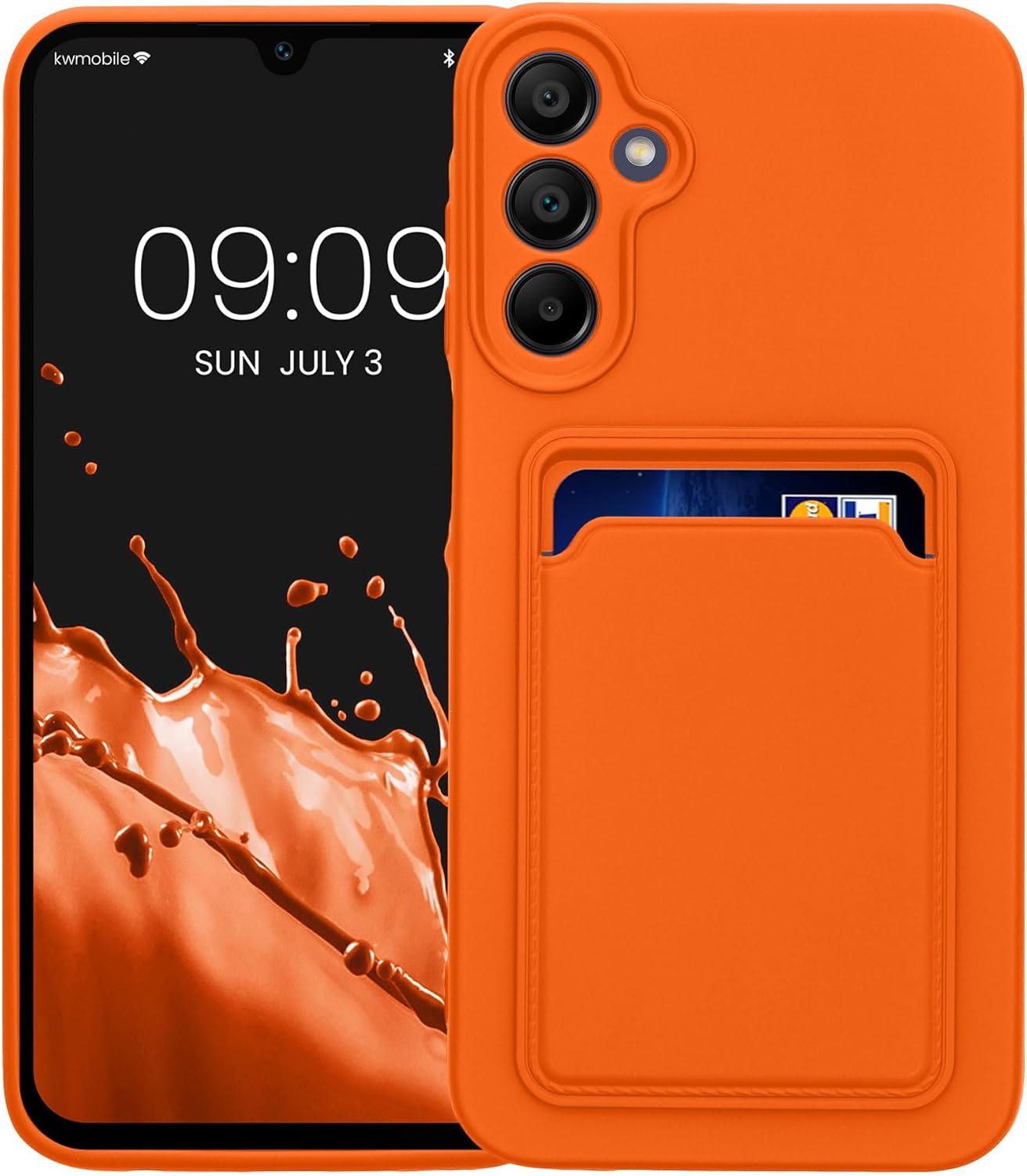 KW Samsung Galaxy A15 4G / A15 5G Θήκη Σιλικόνης TPU με Υποδοχή για Κάρτα - Orange