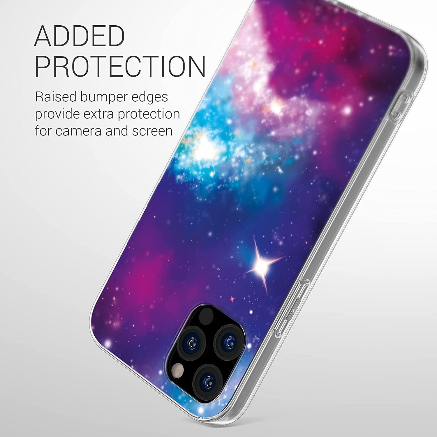 KW iPhone 12 / iPhone 12 Pro Θήκη Σιλικόνης TPU - Pink / Black / Space Multicoloured - 56113.01