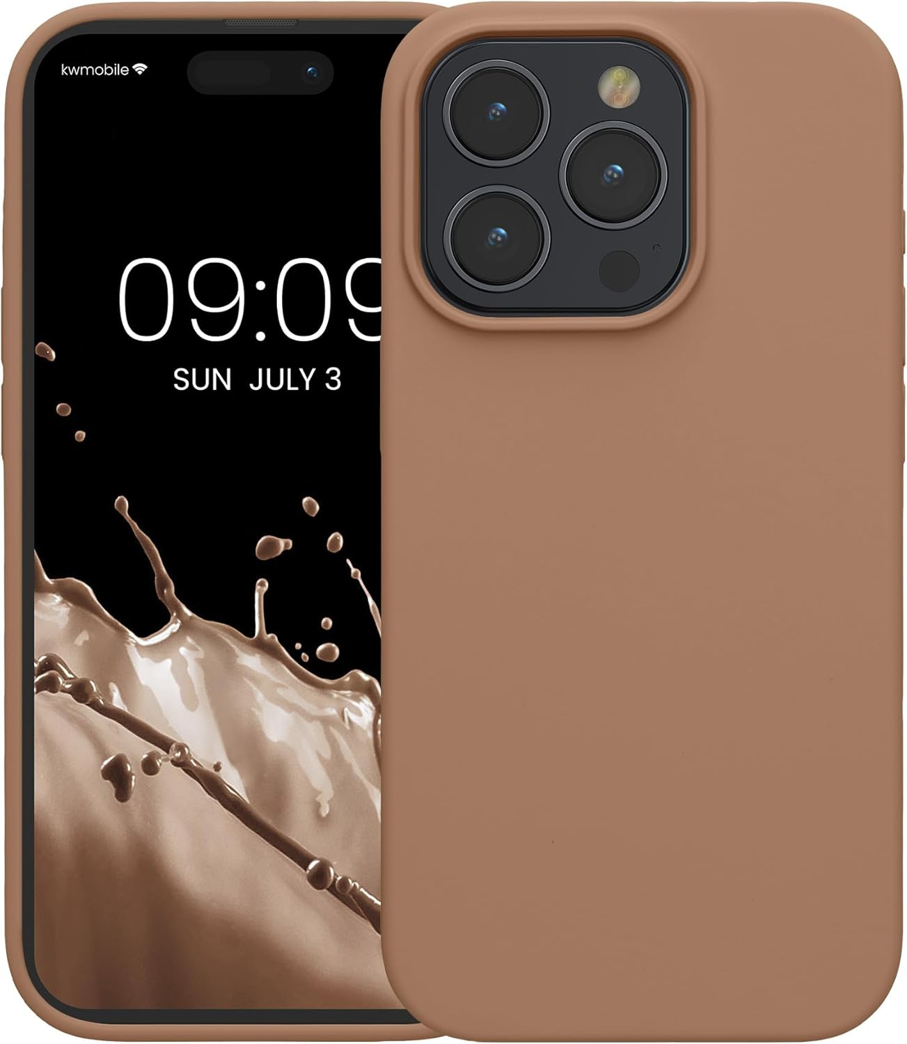KW iPhone 15 Pro Θήκη Σιλικόνης Rubberized TPU - Cappuccino