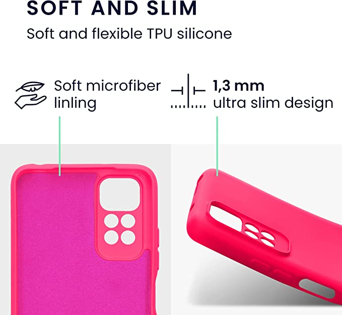 KW Xiaomi Redmi Note 11 / Redmi Note 11S Θήκη Σιλικόνης Rubberized TPU - Neon Pink - 57918.77
