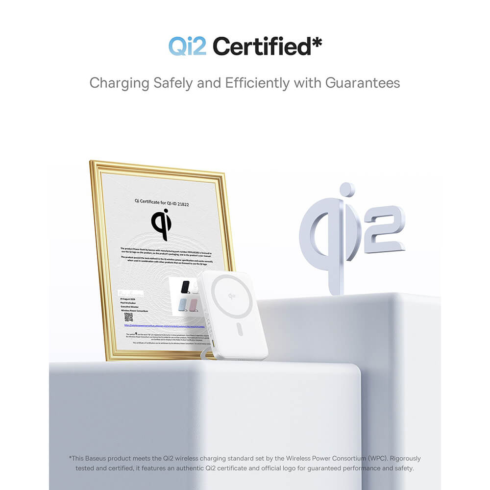 Baseus PicoGo Ασύρματο MagSafe PowerBank 5000mAh 20W με Καλώδιο Type-C - White
