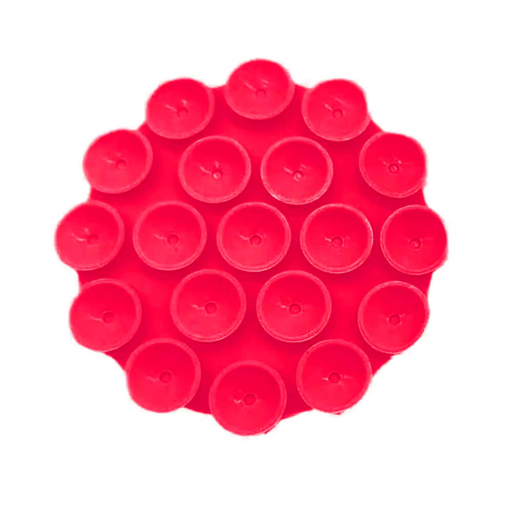 Techsuit Phone Holder Αξεσουάρ Στερέωσης Κινητού με Ενσωματωμένες Βεντούζες - Round Shape - Red