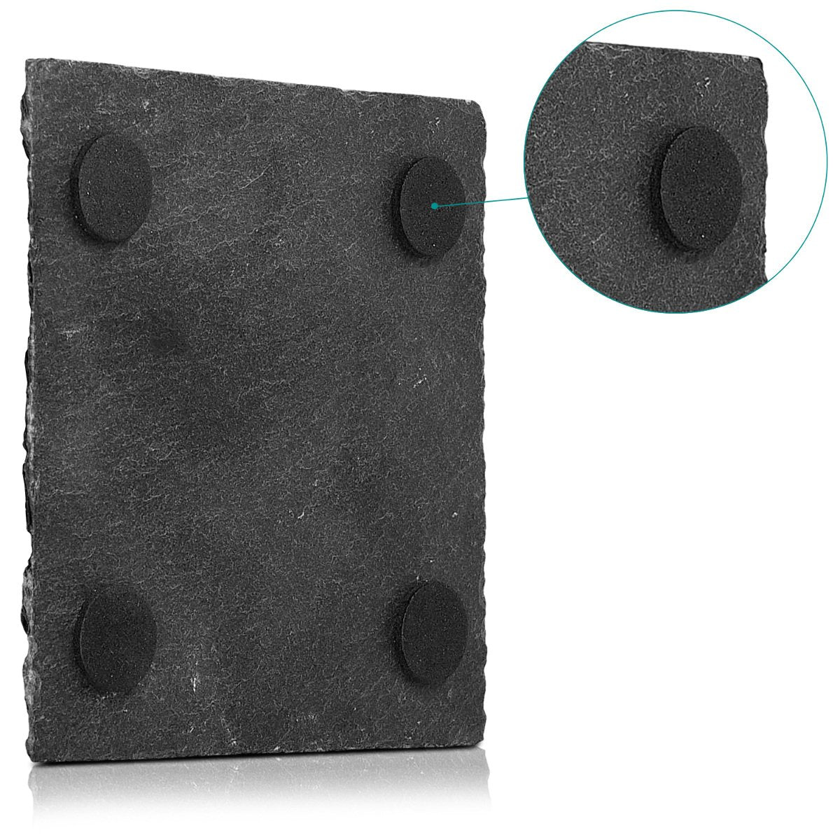 Navaris Slate Placemat and Coaster Σετ με 4 Πιατέλες και 4 Σουβέρ από Σχιστόλιθο - Grey Stone - 41701