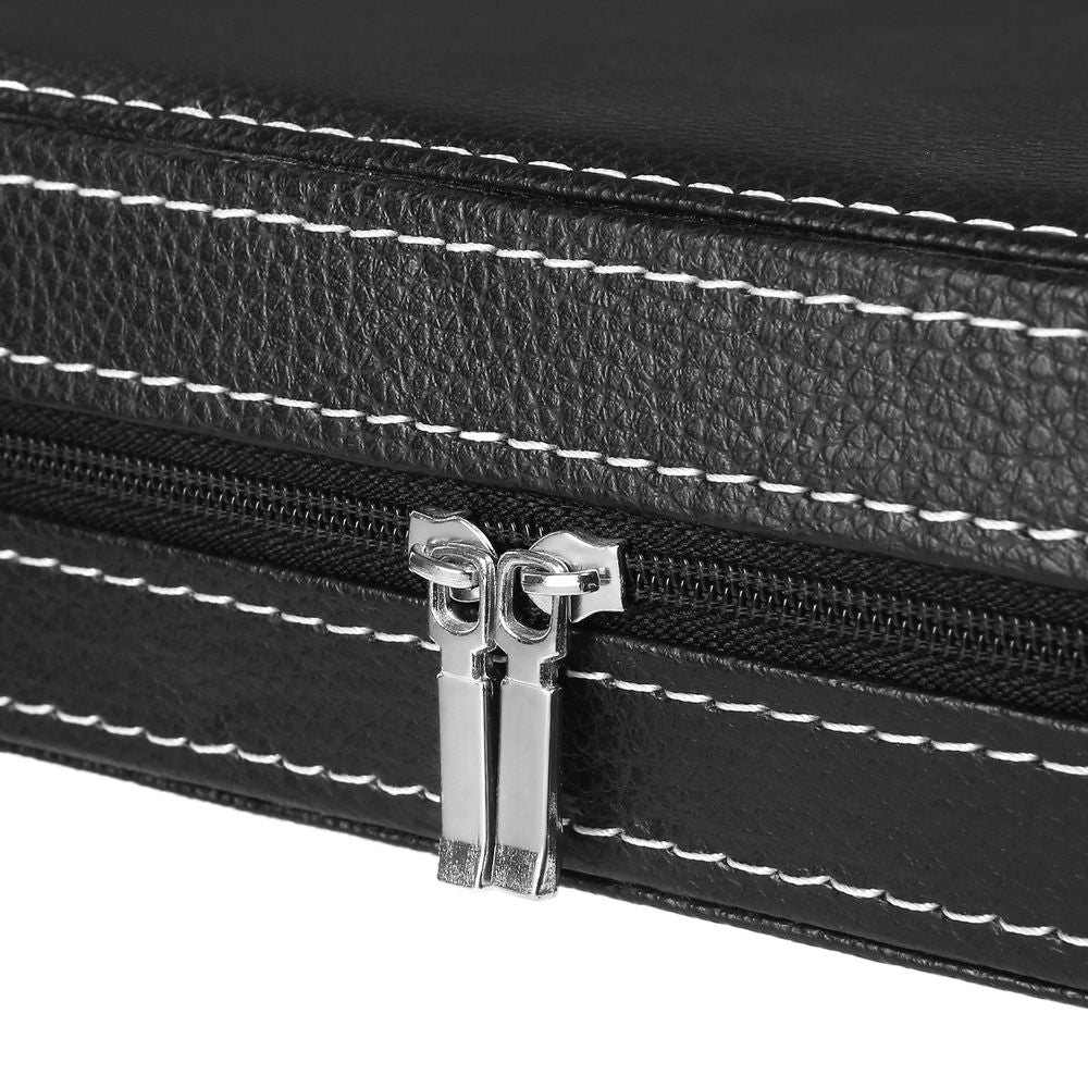 Songmics Κασετίνα Αποθήκευσης για 8 Ρολόγια με Φερμουάρ - Black- JWB50B