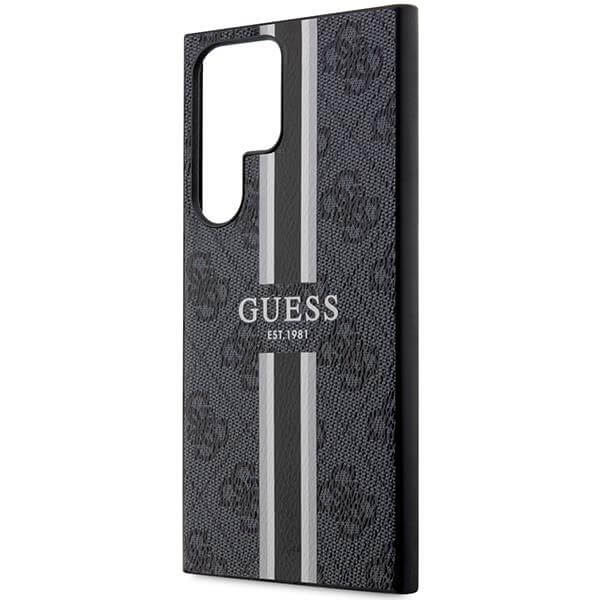 Guess Samsung Galaxy S23 Ultra - 4G Printed Stripe Θήκη με Επένδυση Συνθετικού Δέρματος - Black - GUHCS23LP4RPSK