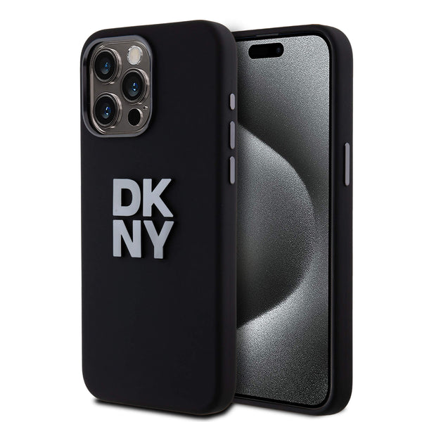 DKNY iPhone 15 Pro Max - Liquid Silicone Metal Logo - Σκληρή Θήκη με Πλαίσιο Σιλικόνης - Black