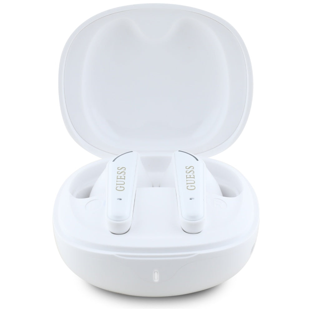 Guess TWS Flat Classic Logo Electroplated - Bluetooth 5.4 - Ασύρματα ακουστικά για Κλήσεις / Μουσική - White