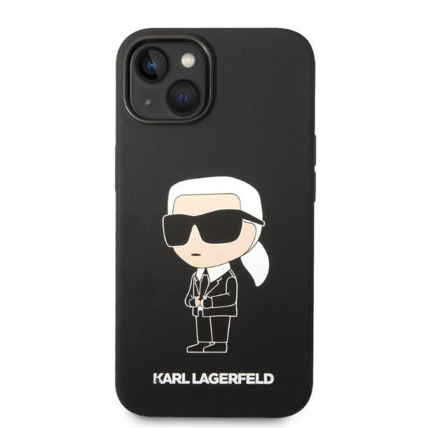 Karl Lagerfeld iPhone 15 Plus / 14 Plus - Silicone Ikonik Σκληρή Θήκη με Πλαίσιο Σιλικόνης - Black - KLHCP14MSNIKBCK