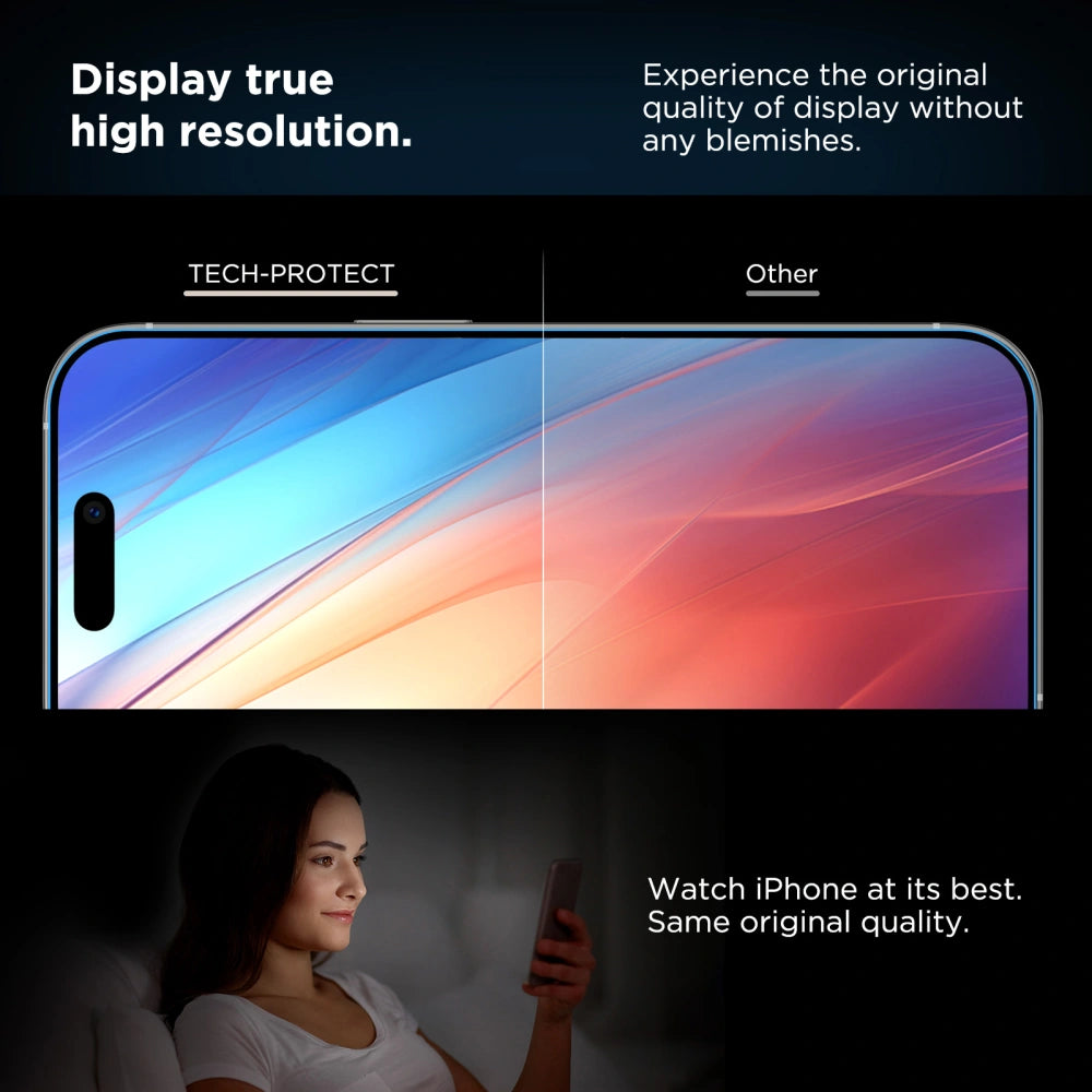 Tech-Protect iPhone 15 / iPhone 16 - Quick Set+ - Σετ με 2 Full Screen Αντιχαρακτικά Γυαλιά Οθόνης και Οδηγό Τοποθέτησης - Black