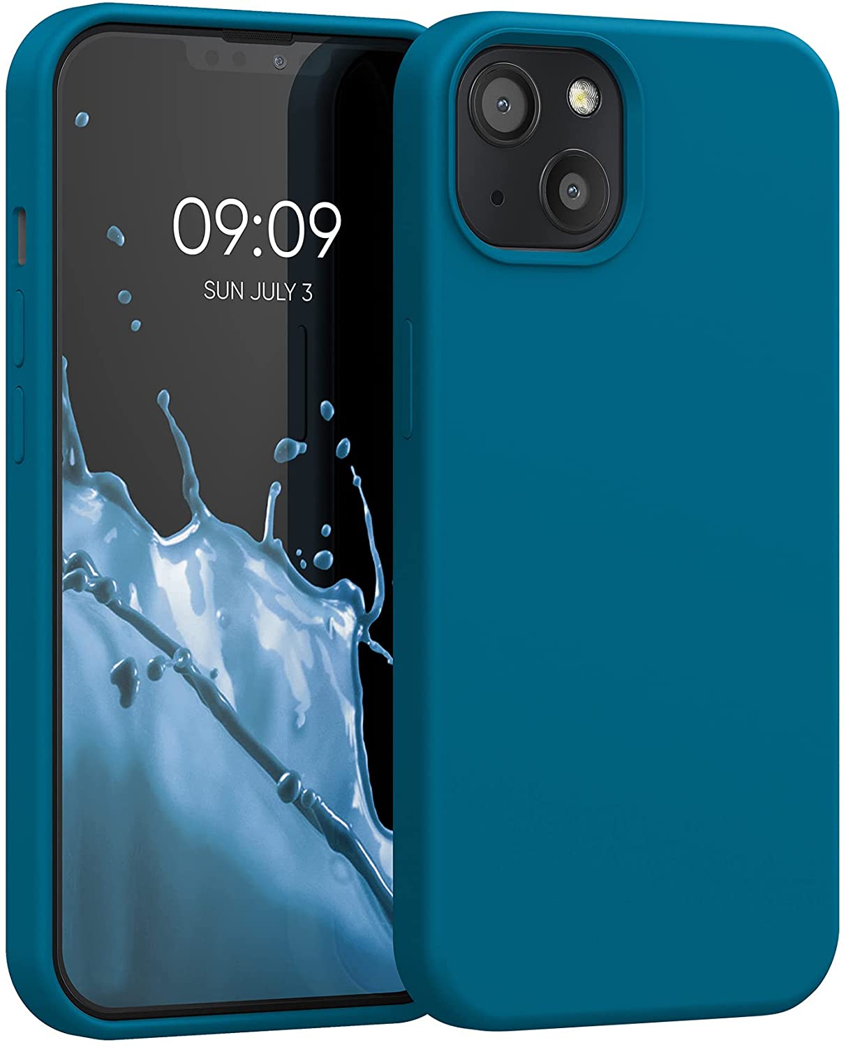 KW iPhone 13 Θήκη Σιλικόνης Rubberized TPU - Caribbean Blue - 55878.224