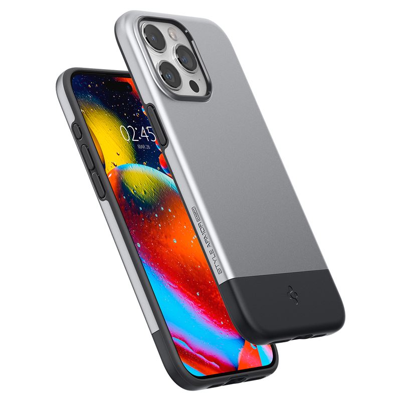 Spigen iPhone 15 Pro Max Style Armor Mag Σκληρή Θήκη με MagSafe - Classic Silver