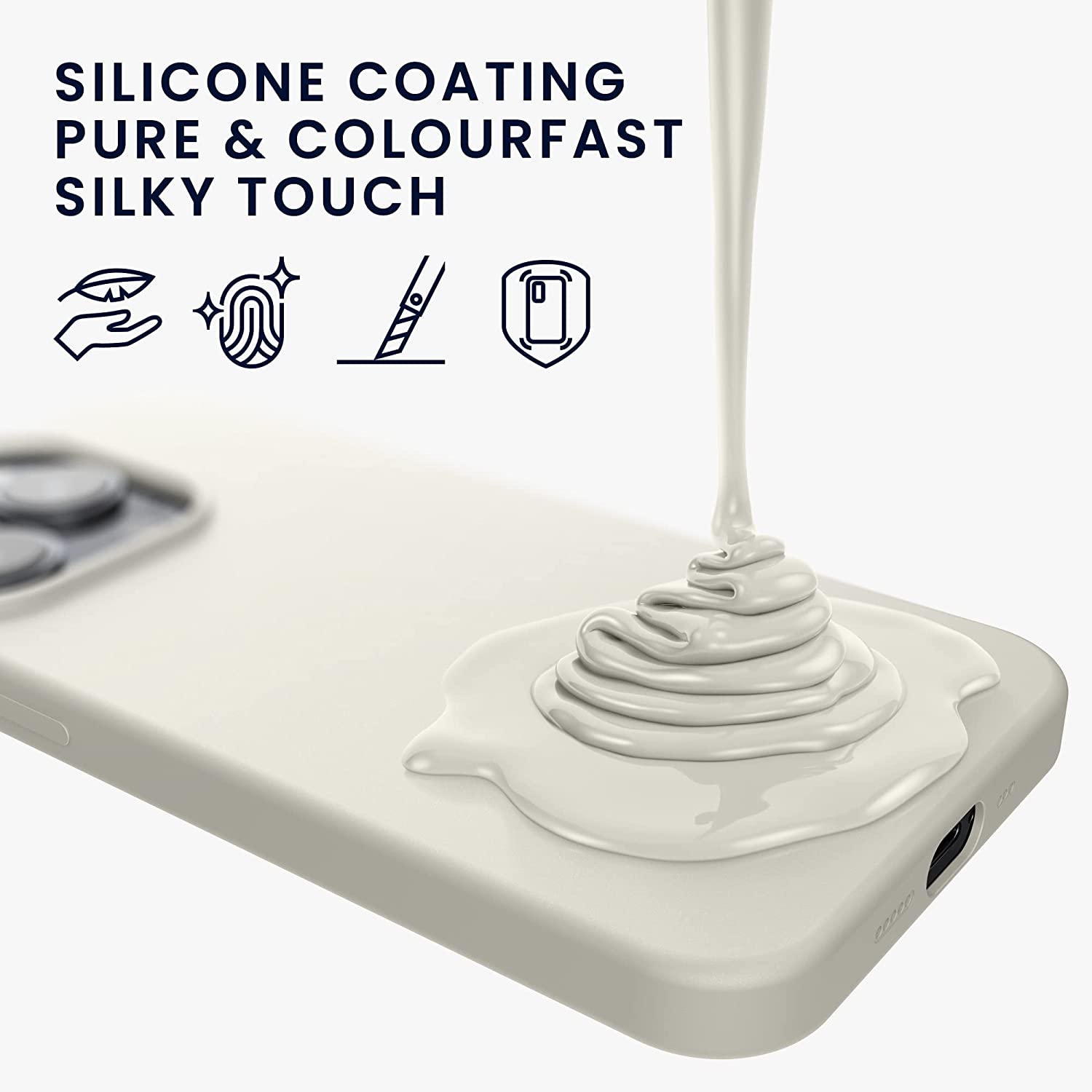 KW iPhone 14 Pro Θήκη Σιλικόνης TPU - White - 59073.02