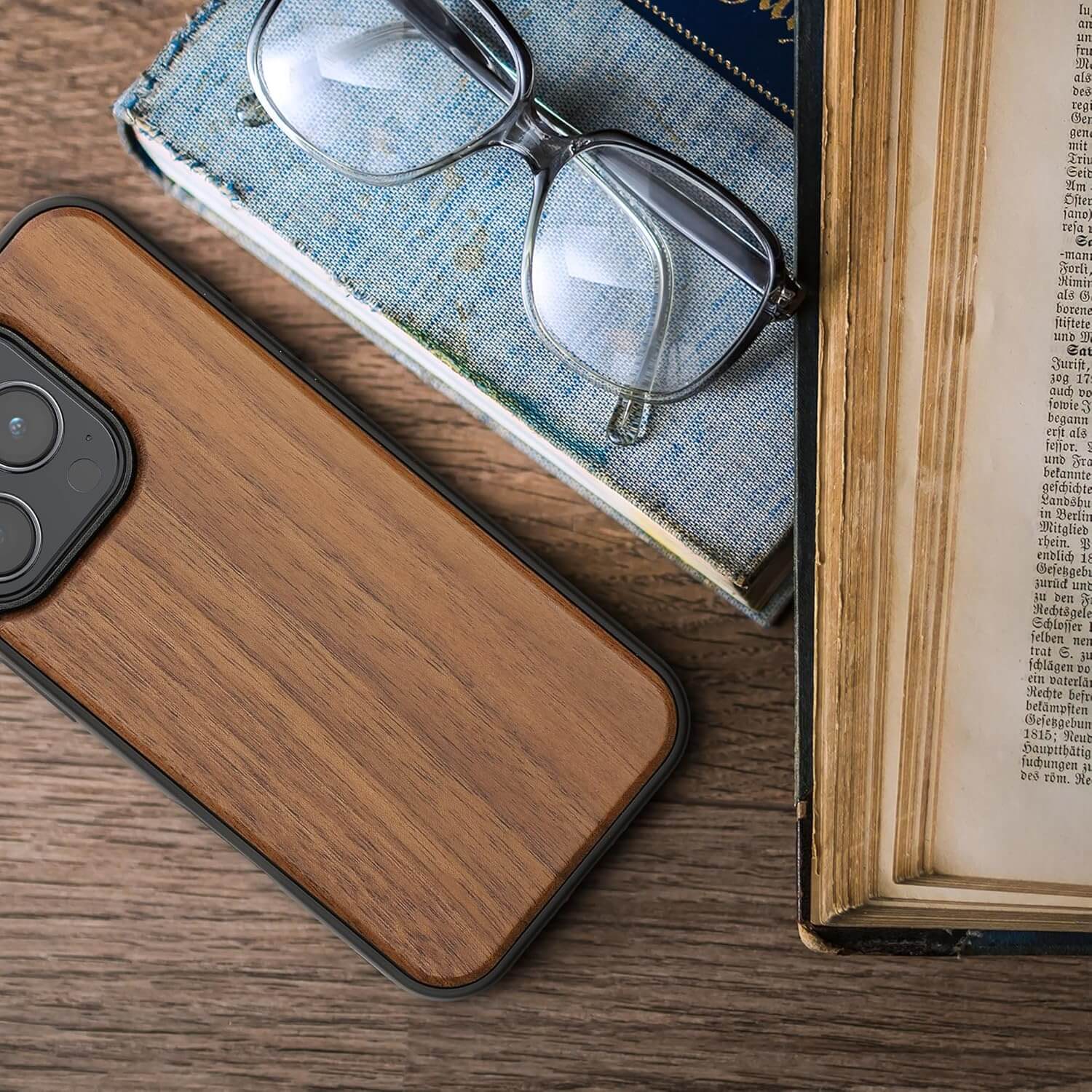 KW iPhone 16 Pro Θήκη από Φυσικό Ξύλο - Dark Brown