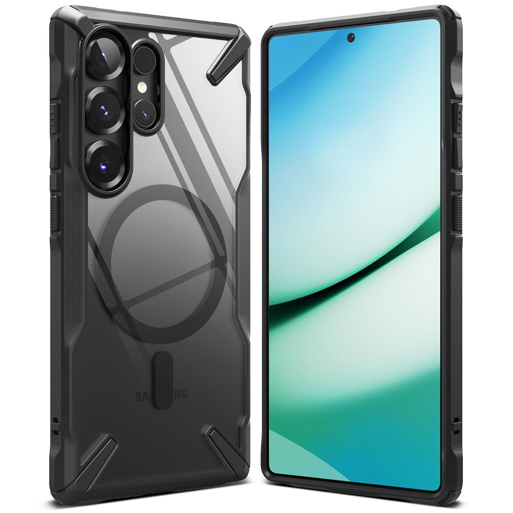 Ringke Samsung Galaxy S25 Ultra Fusion X MagSafe Σκληρή Θήκη με Πλαίσιο Σιλικόνης και MagSafe - Black / Διάφανη