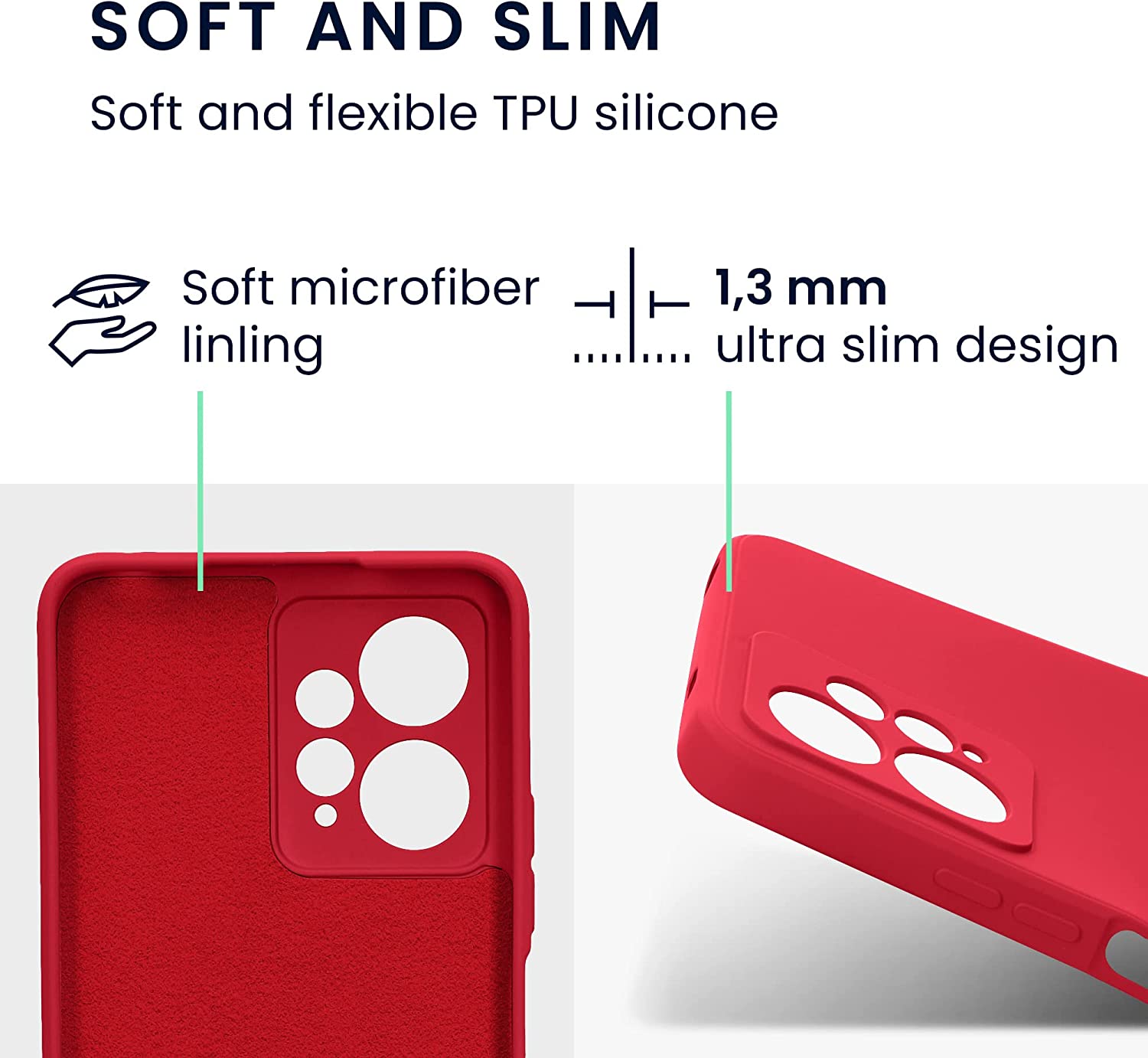 KW Xiaomi Redmi Note 12 4G Θήκη Σιλικόνης Rubberized TPU - Sweet Cherry - 61170.229