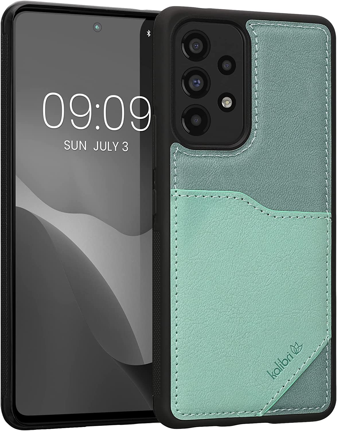 Kalibri Samsung Galaxy A53 5G Θήκη από Συνθετικό Δέρμα με Υποδοχή για Κάρτα - Mint Green / Grey Green - 59489.172