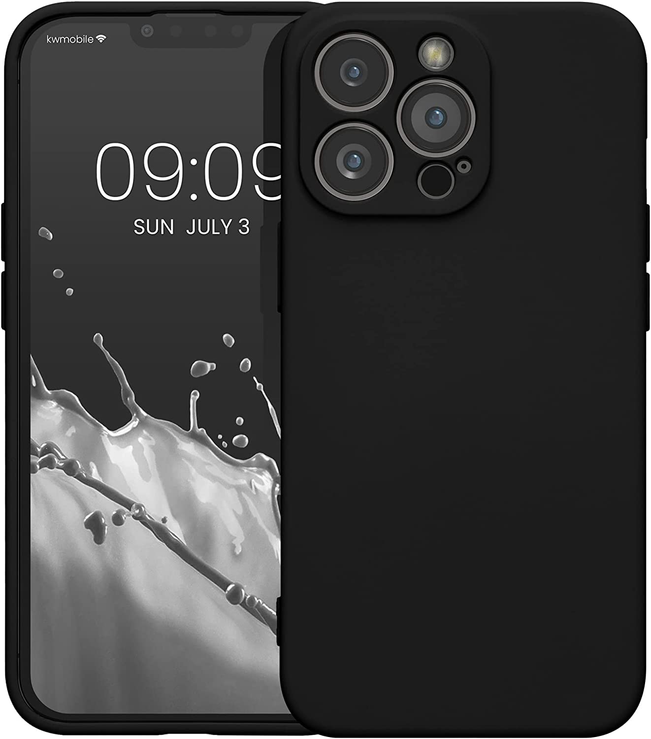 KW iPhone 13 Pro Θήκη Σιλικόνης Rubberized TPU - Matte Black - 58955.47