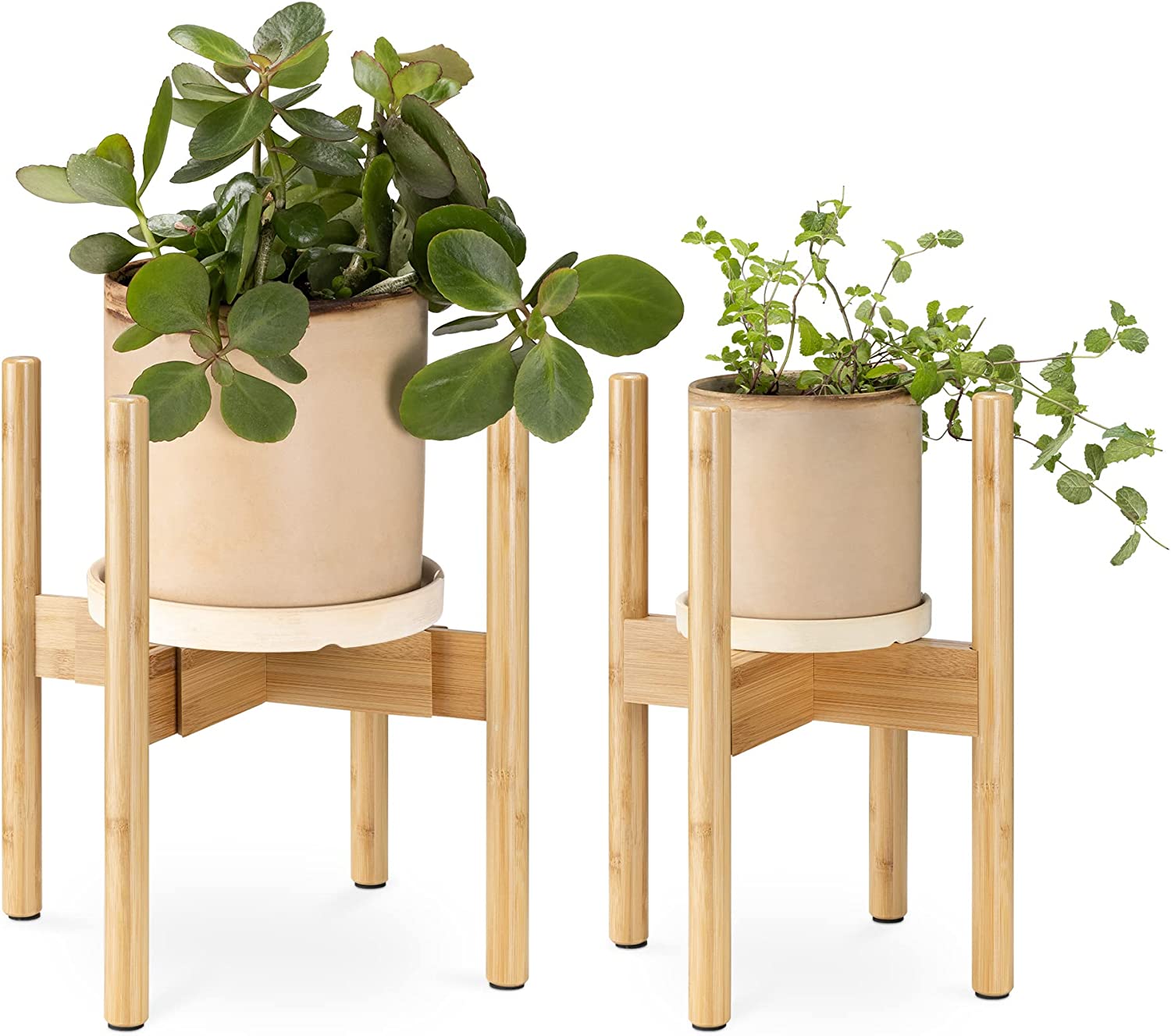 Navaris Σετ με 2 Ρυθμιζόμενες Βάσεις από Μπαμπού για Κασπό - Natural - 57356.01