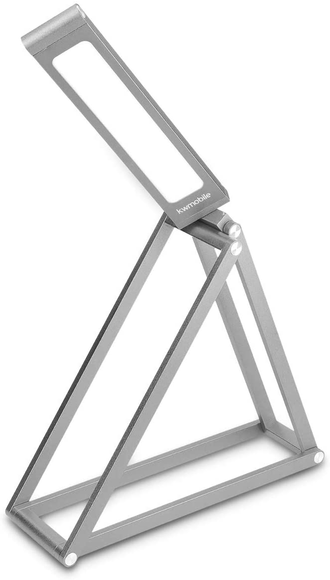 KW LED Folding Desk Lamp Επαναφορτιζόμενο Αναδιπλούμενο Μεταλλικό Φωτιστικό με καλώδιο Micro USB - Silver - 45535.35