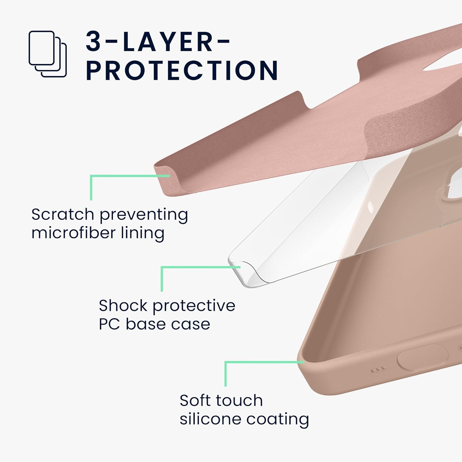 KW iPhone 16 Pro Θήκη Σιλικόνης Rubberized TPU - Coconut Swirl